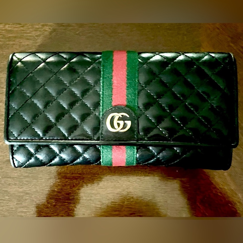 Gucci Black Ophidia Sherry Webb Line Quilted Leather Long wallet. Almost Perfect - Picture 2 of 15